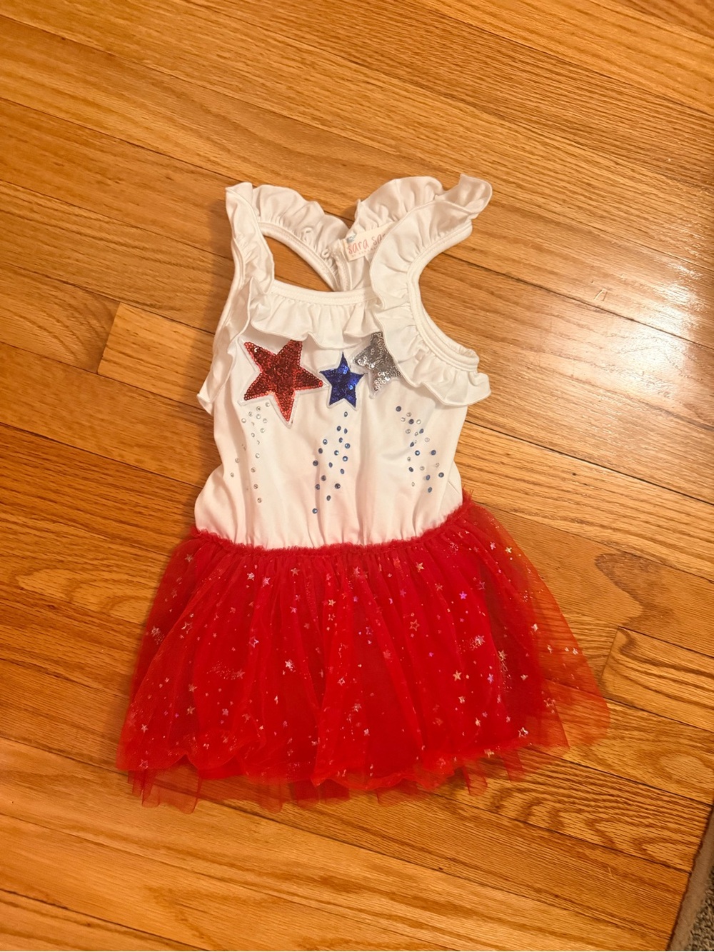 Girls 4th of July White & Red Star Tutu Costume Dress